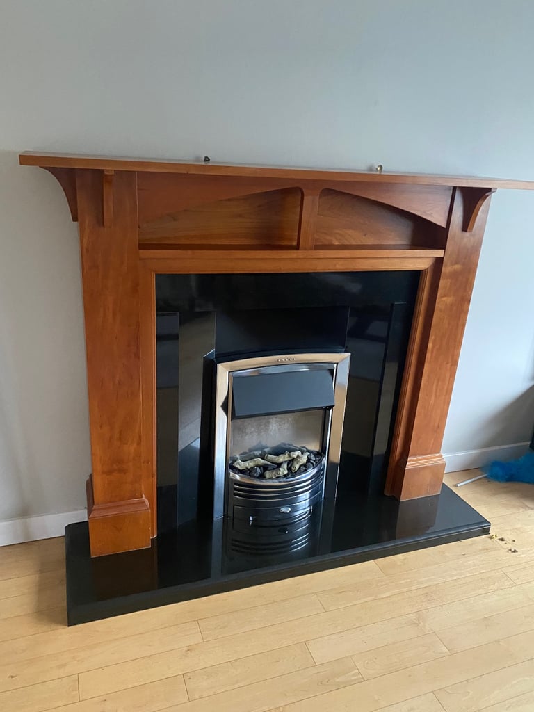 image for Fireplace with granite hearth and insert
