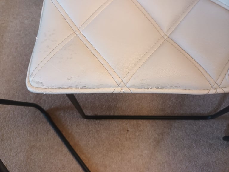 6 MODERN DINING CHAIRS - 3 WHITE,  3 DARK GREY