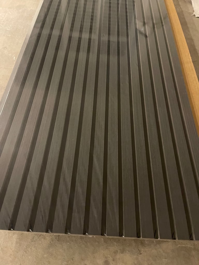 image for 3 x Dark Grey Sheets of Accoustic Panelling (2.4m x 0.6m) Brand New