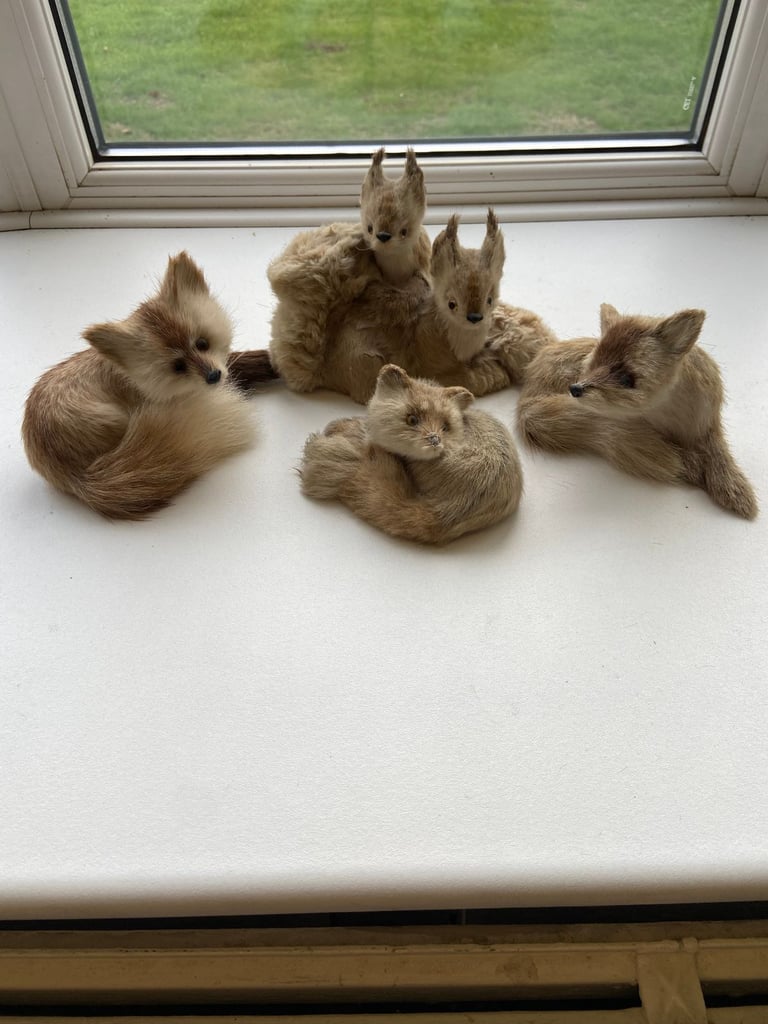 SET OF 5 CHINESE SQUIRRELS & FOXES