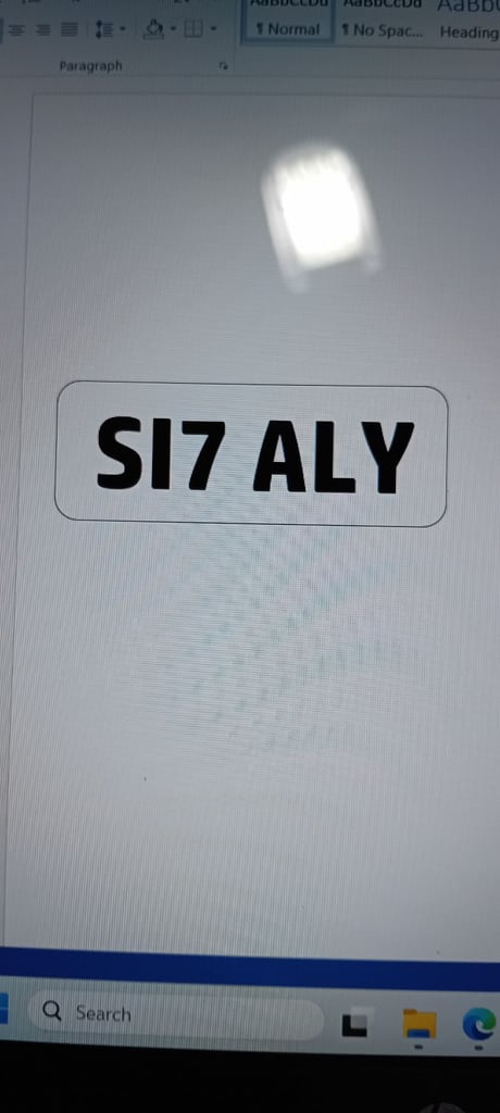 Private Number Plate Girly and Chic - S17 ALY (SALLY) 