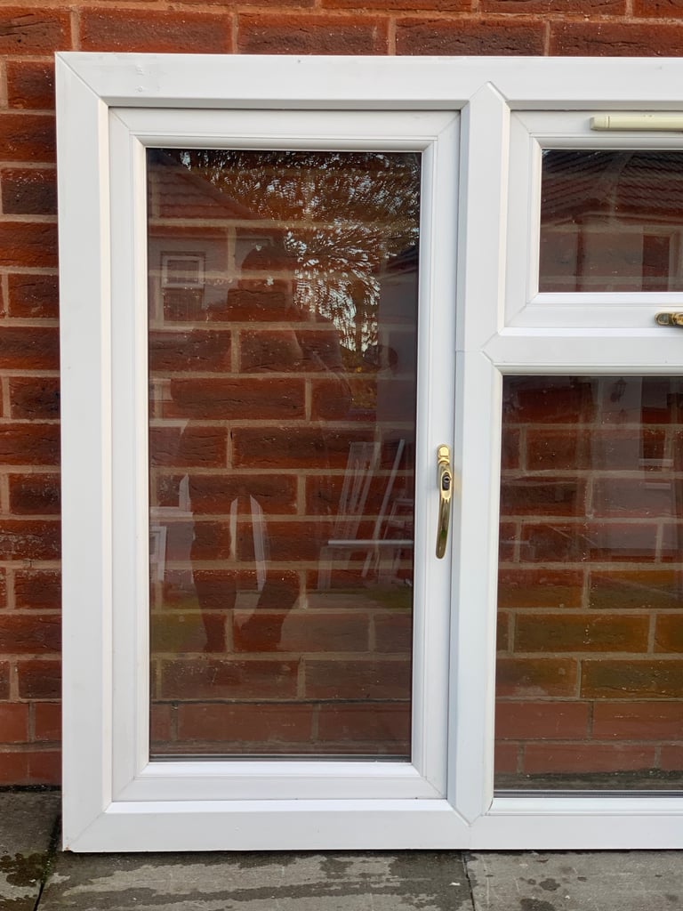 UPVC DOUBLE GLAZED WINDOW WITH SIDE & TOP OPENERS 118.5cm W 113cm H Can Deliver