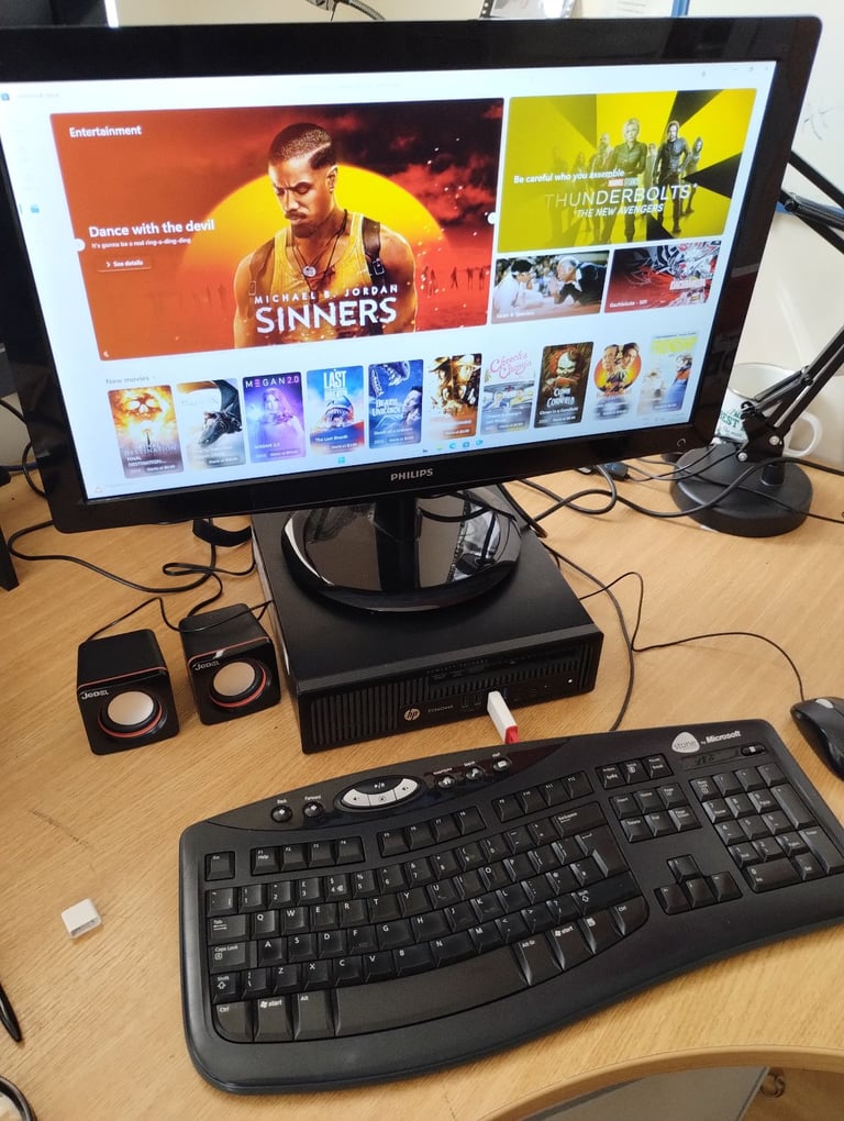 HP EliteDesk PC. Windows 11, MS OFFICE,  i5, 8GB RAM, 128GB SSD + 320GB HDD, 24 inch monitor.