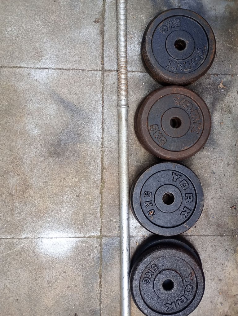 image for 50 kg YORK weights plates barbell 