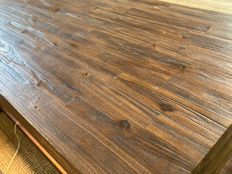 Rustic Acacia Wood Coffee Table & Lamp Table