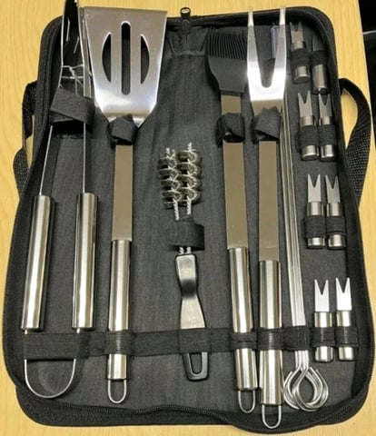Ideal World Linea 18 piece BBQ tool sets WITH ZIP Carry Case Stainless | in  Levenshulme, Manchester | Gumtree