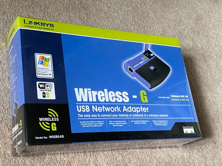 LINKSYS by Cisco Wireless-G USB Network Adapter (WUSB54G), Unused condition  | in Acton, London | Gumtree