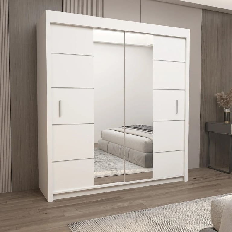 SALE ON Brand New 3/2 Doors Sliding Wardrobe Matte Finish with Mirrors in 6 diff Sizes