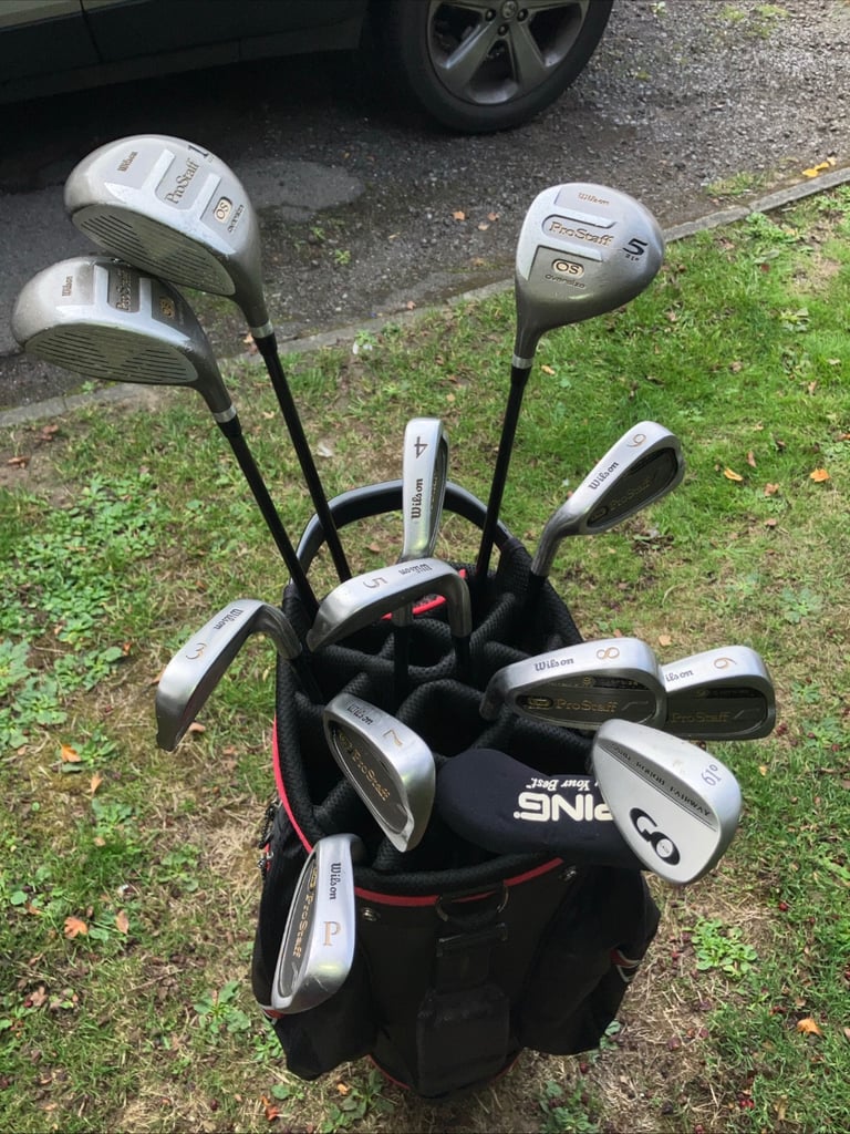 Men’s Golf Clubs Wilson Left Handed Driver 3-5 Wood 3-9 Iron Sw Pw Ping Putter