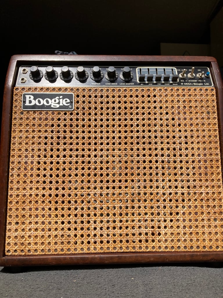 Mesa Boogie Mark III Purple Stripe with wheeled flight case