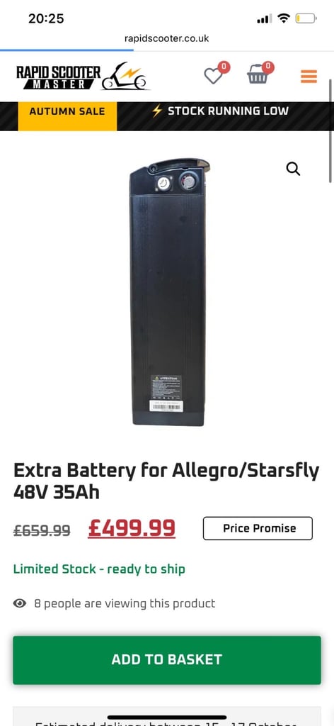 Electric bike battery (48 volts, 35 amps)