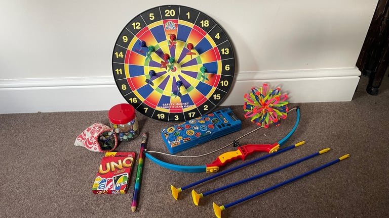 image for Toy bundle, magnetic dart board, bow & arrow etc