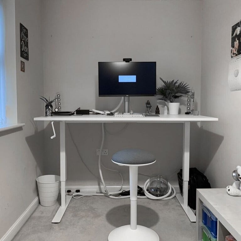 FREE DELIVERY IKEA TROTTEN Desk Sit/Stand, White Office Desks W