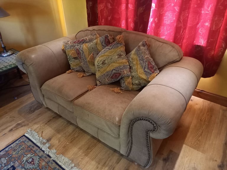 Nubuck Leather Sofas x2 by Thomas Lloyd  - Delivery Maybe Possible