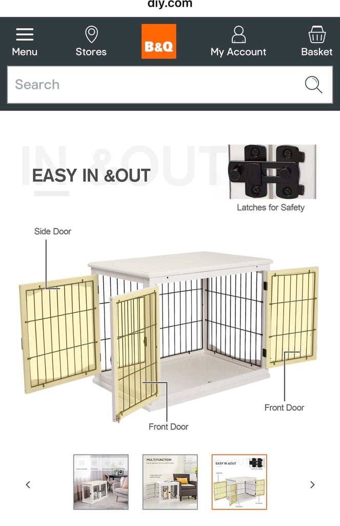 White Wooden 80cm Dog Crate Cage For Sale Puppy Training Pen Enclosure Bed