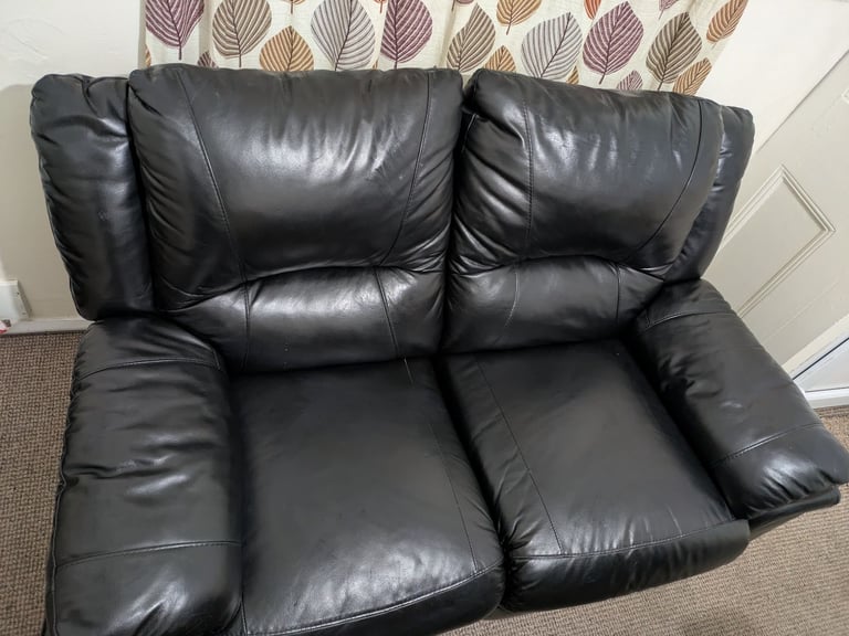 image for Two seater leather recliner sofa 