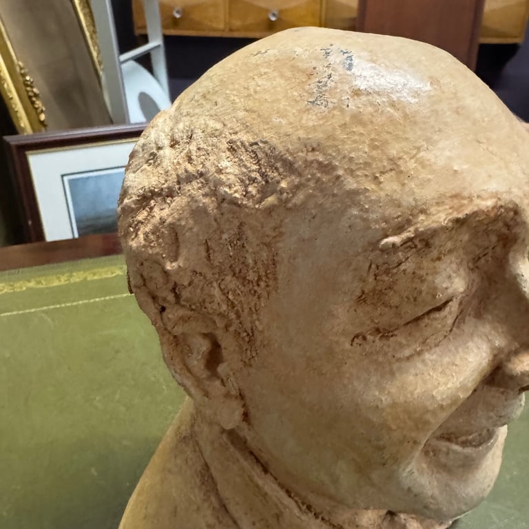 Plaster portrait bust — unsigned, c.20th century — 25 cm tall 