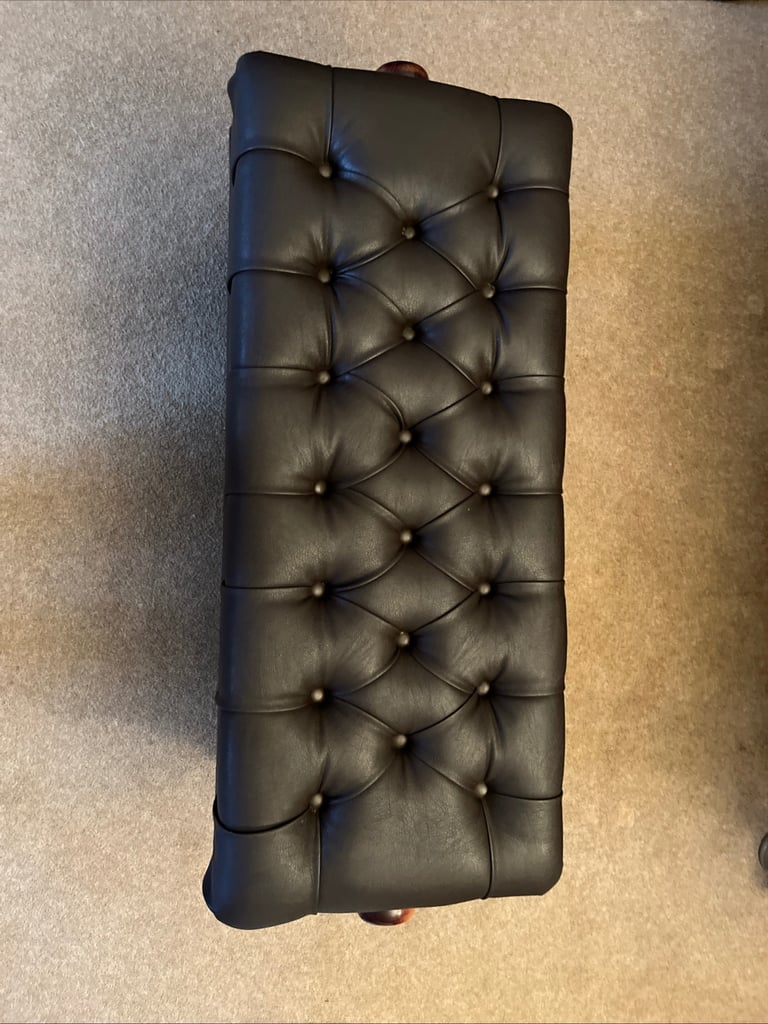 Adjustable Height Piano Bench Stool Dark Brown Faux Leather. 