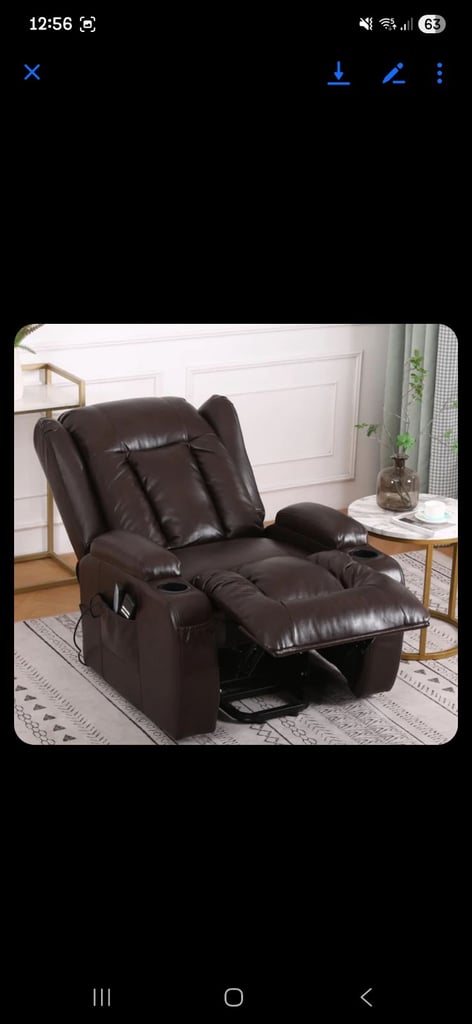 image for Recliner heated and rise assistant chair with cup holders
