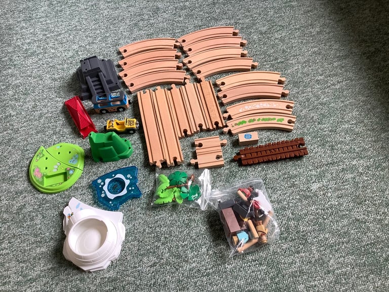 Train set, Around the World Adventure, Wooden set of 57 pieces, Age 3-8 years