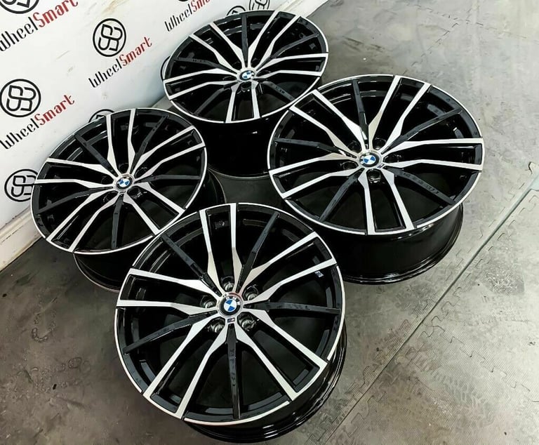 NEW BMW X5M 22" STYLE ALLOY WHEELS 5 x 112 - GLOSS BLACK DIAMOND CUT FINISH