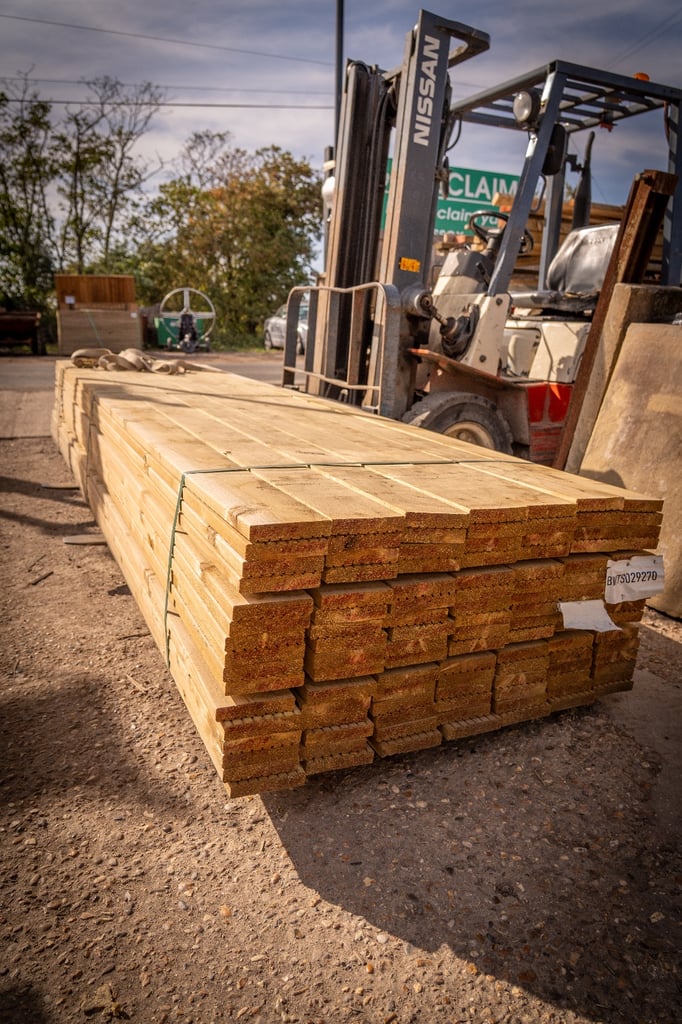 New Treated 3.9m Decking Boards - 145mm x 28mm