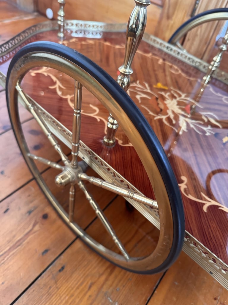 Vintage Italian Bar Cart Drinks Trolley