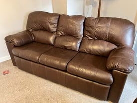 3 Piece Suite, G Plan Brown Leather