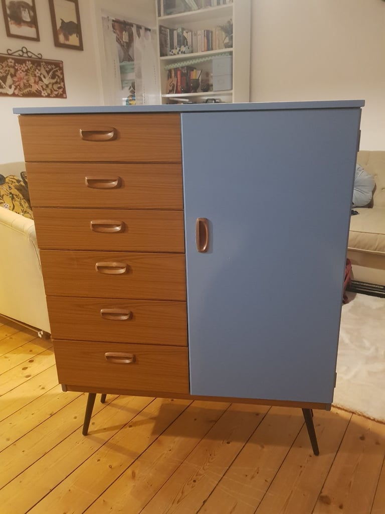 image for Vintage/Retro Mid Century Tallboy and cabinet combination by Schreiber