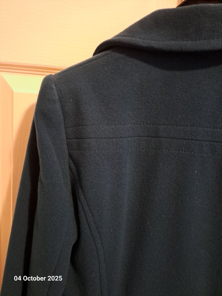 Autonomy teal green blue size 8 Reefer style jacket,  80% wool