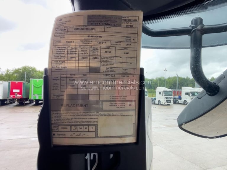 2017 (17) SCANIA P280 6X2 TAG CURTAINSIDE