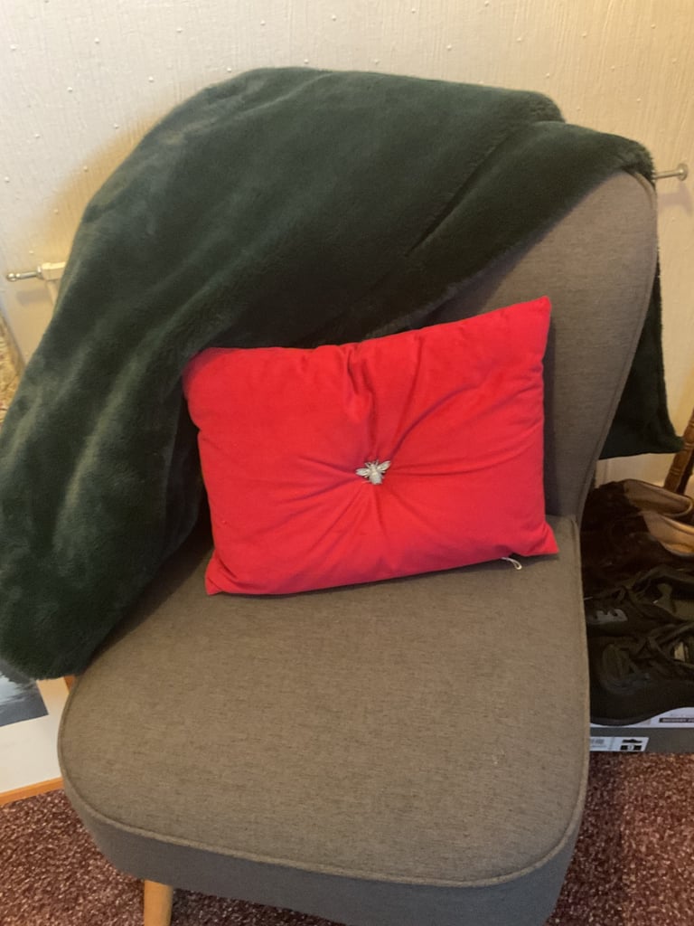 Lovely low grey bedroom chair