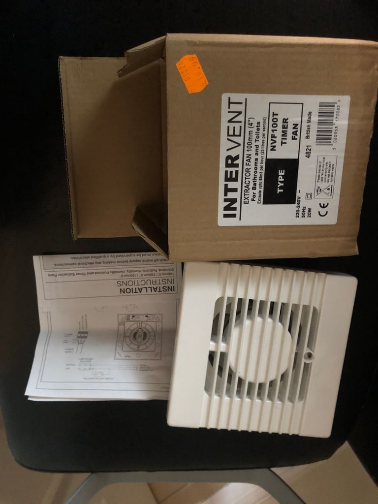 Intervent extractor fan timer fan 100mm NVF100T white