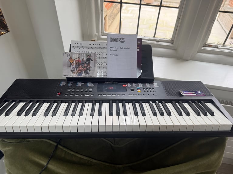 image for RockJam RJ361 61 Key Portable Electric Keyboard Piano with Power Supply