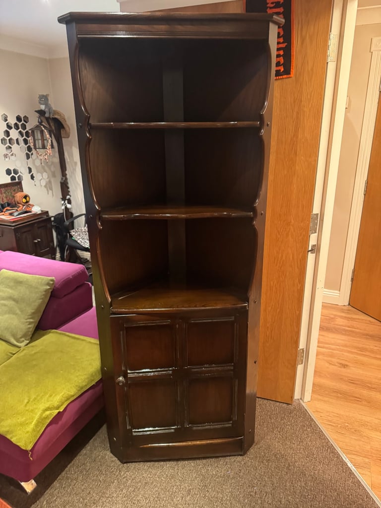 Ercol display corner cabinet