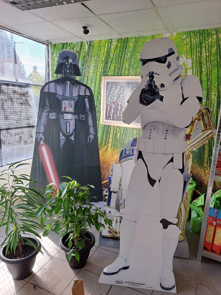 Four life size  star wars figures 