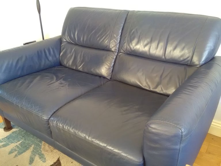 2 X two seater Italian leather sofas