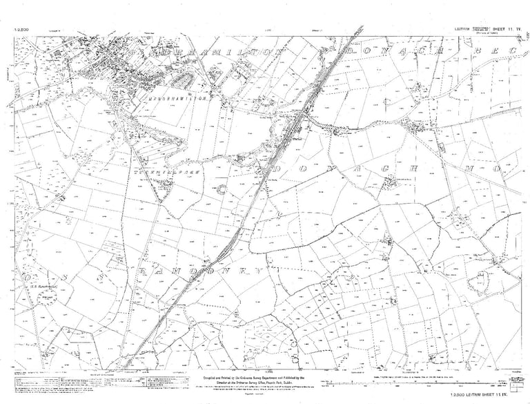 image for 52 x Vintage, Scanned, 1/2500 Ordnance Survey flat e-maps of Ireland