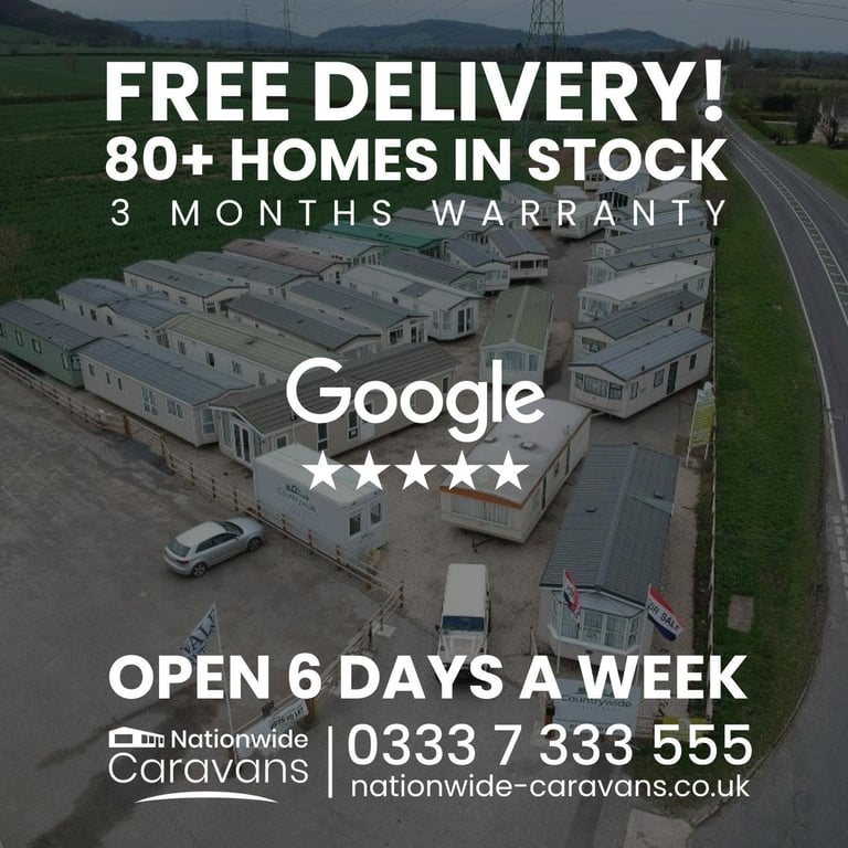 Static Holiday Caravan For Sale Off Site Swift Bordeaux 38 x 12, 3 Bedroom 