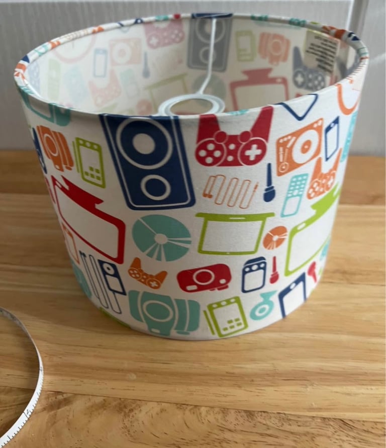 Small Drum Cotton Light Shade (D) 20cm, Table Lamp Lightshade Lampshade Gaming design