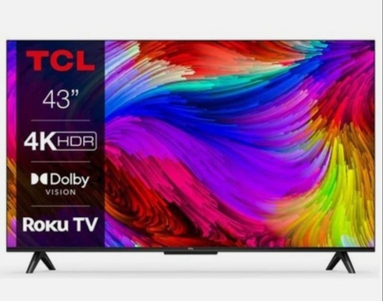 * FREE DELIVERY BEAUTIFUL 4K UHD HDReady 43 Inch TCL ROKU LED SMART TV WIFI FREEVIEW FREEPLAY TELE