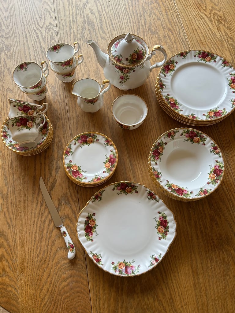 image for Royal Albert Old Country Roses Tea Set, Dinner Set