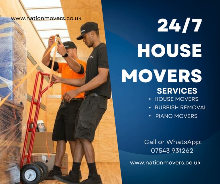 24/7 Man and Van Hire – House Office Clearance, Furniture Piano Movers & Rubbish Disposal