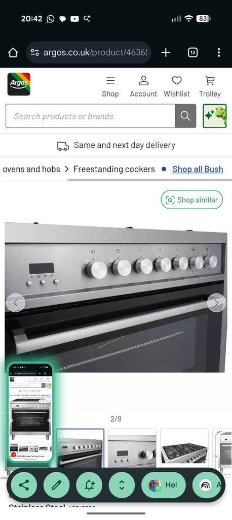 Bush dual fuel oven