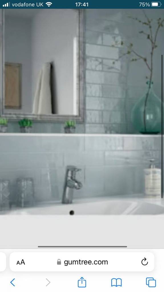 NEW ceramic tiles long blue/grey 40cmx6.5cm