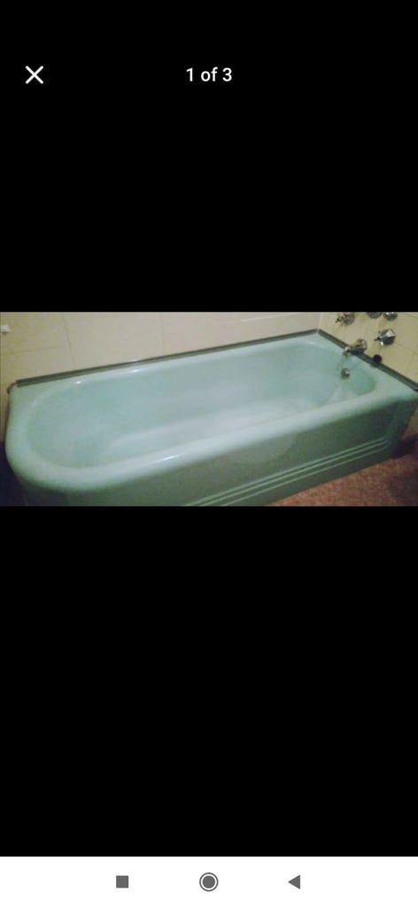 1950s cast iron bath and matching suite