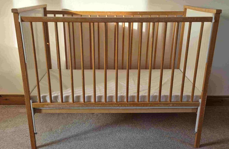 image for Infants wooden cot with matress