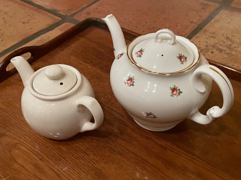 image for Vintage Alderley Fine Bone China Teapot. Scattered Roses.