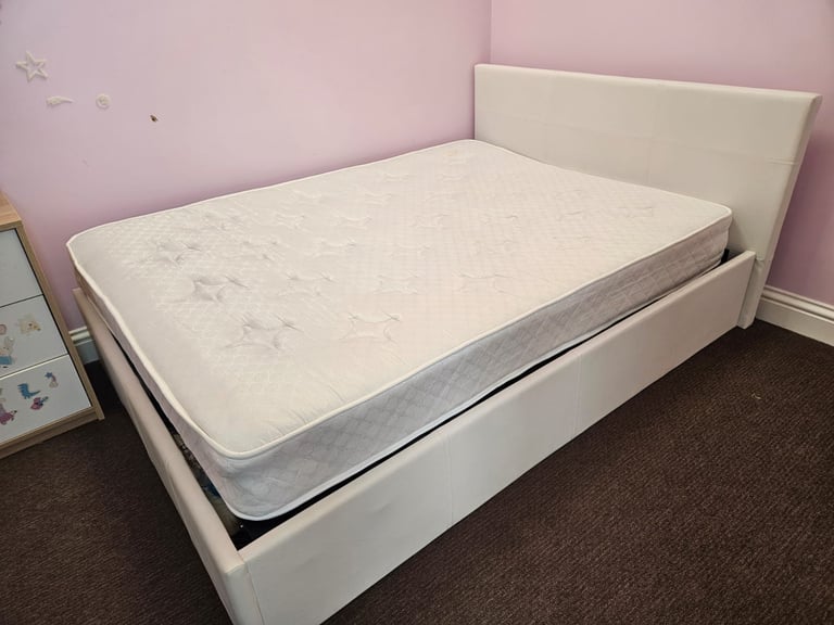 Double bed storage gas lift with mattress 