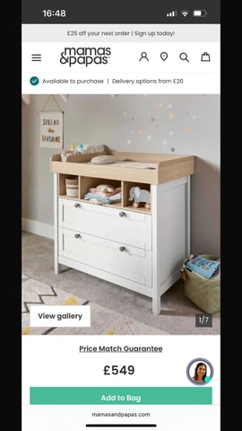 Baby's Dresser, Changer Unit Mamas Papas in Liverpool